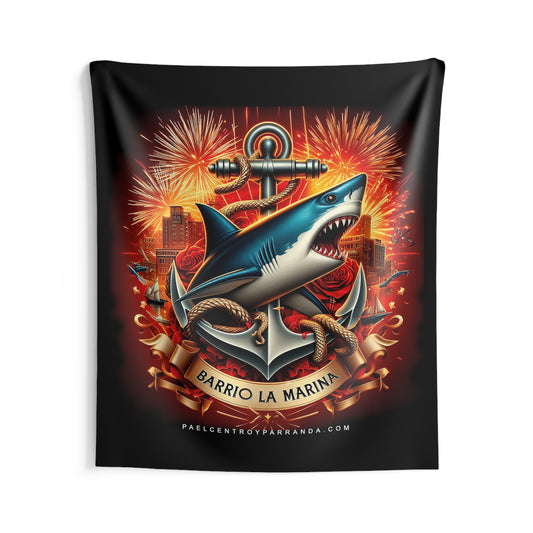 La Marina, Caibarién. Printed Wall Tapestry