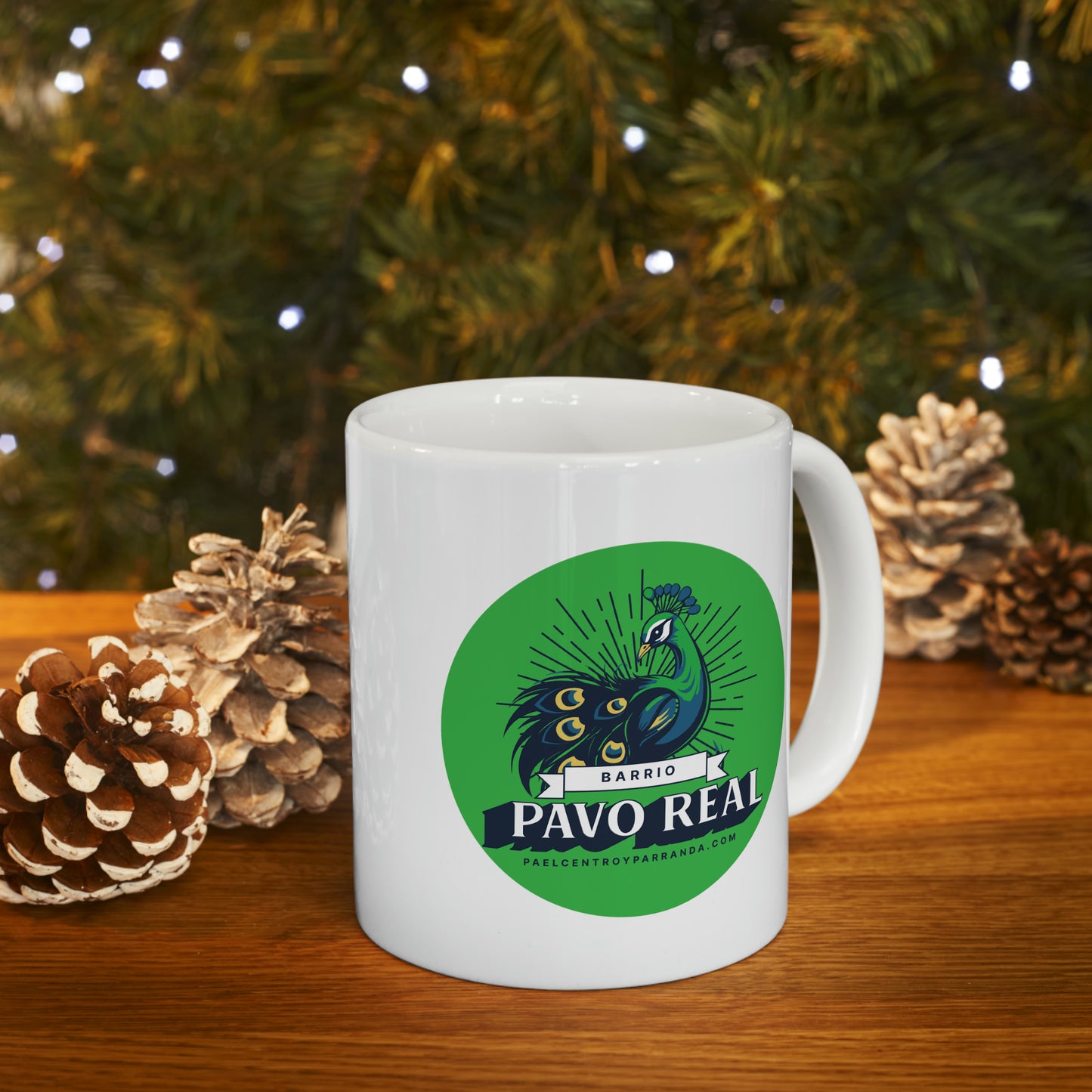 Pavo Real, El Santo. Ceramic Mug, 11oz