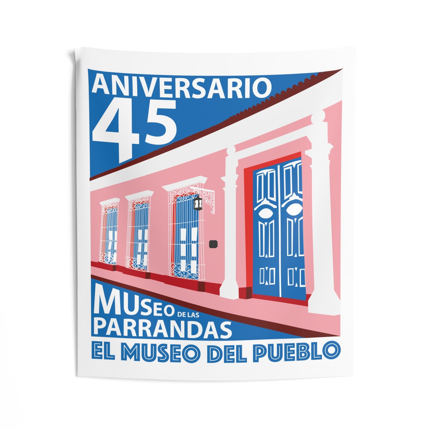 Museo de las parrandas, Remedios. Indoor Wall Tapestry - 45th Anniversary Museo del Pueblo