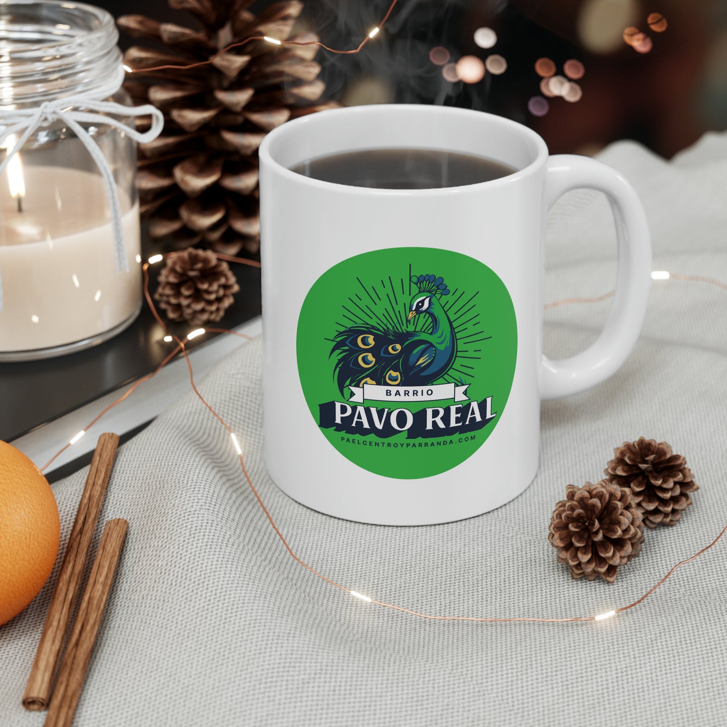 Pavo Real, El Santo. Ceramic Mug, 11oz