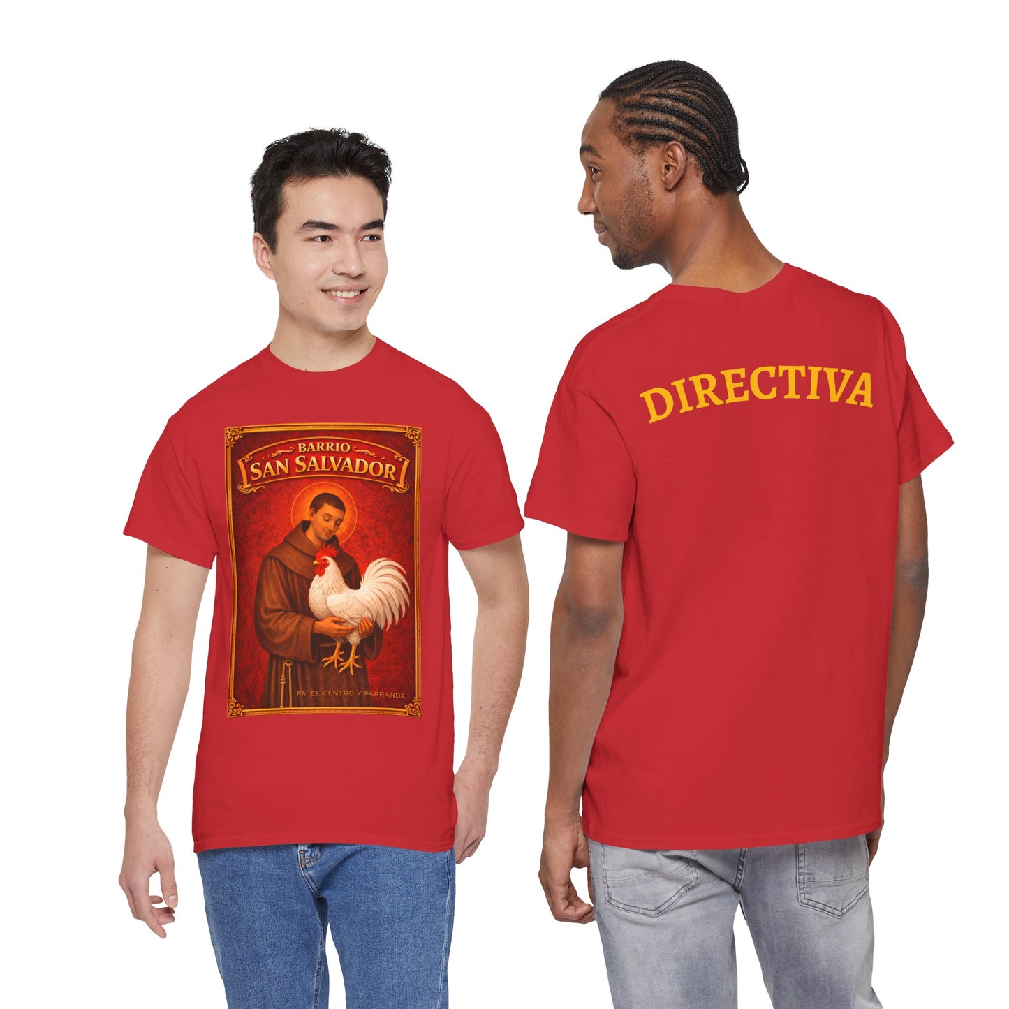 San Salvador, Remedios. Vintage Saint T-Shirt — "Directiva" Back Print
