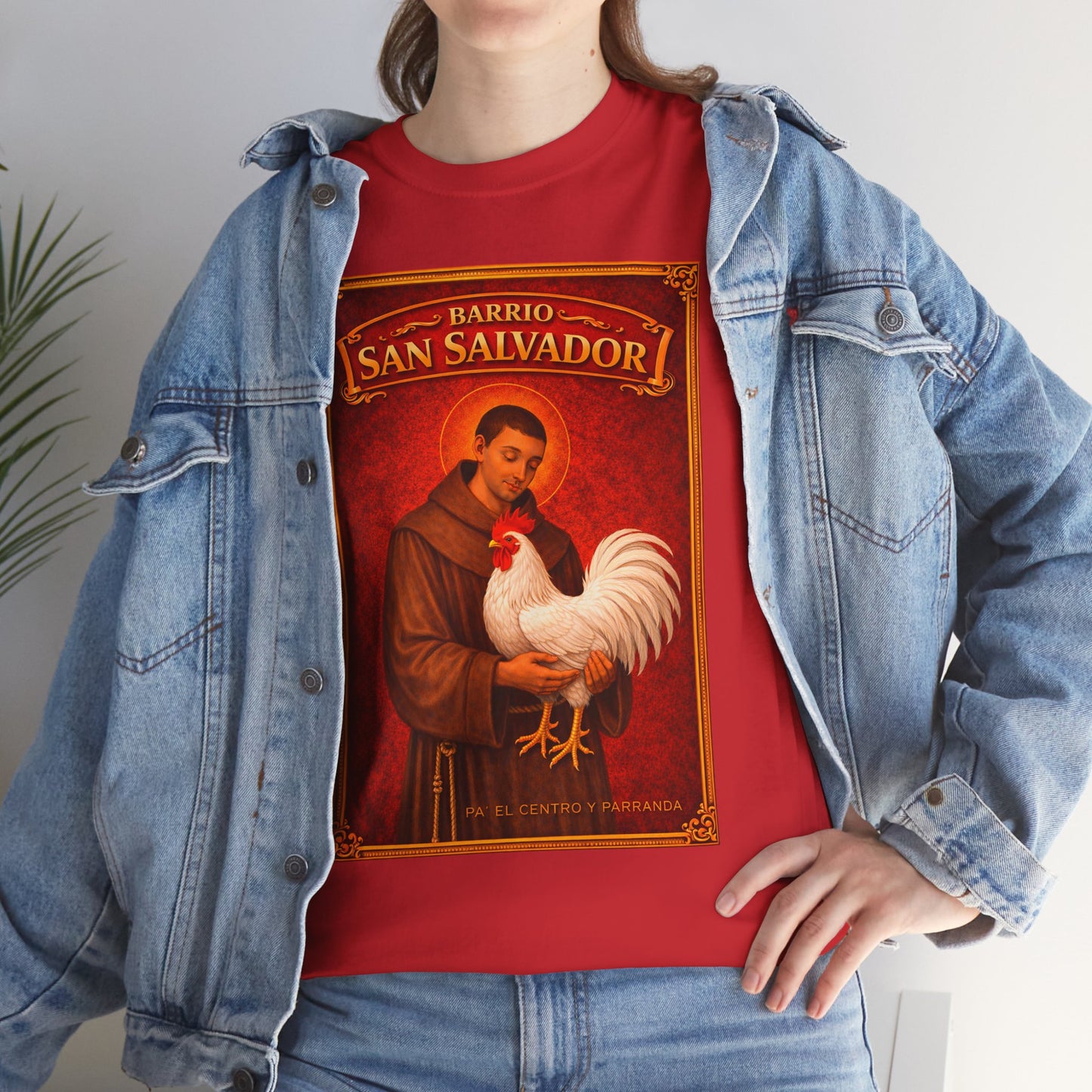 San Salvador, Remedios. Vintage Saint T-Shirt — "Directiva" Back Print