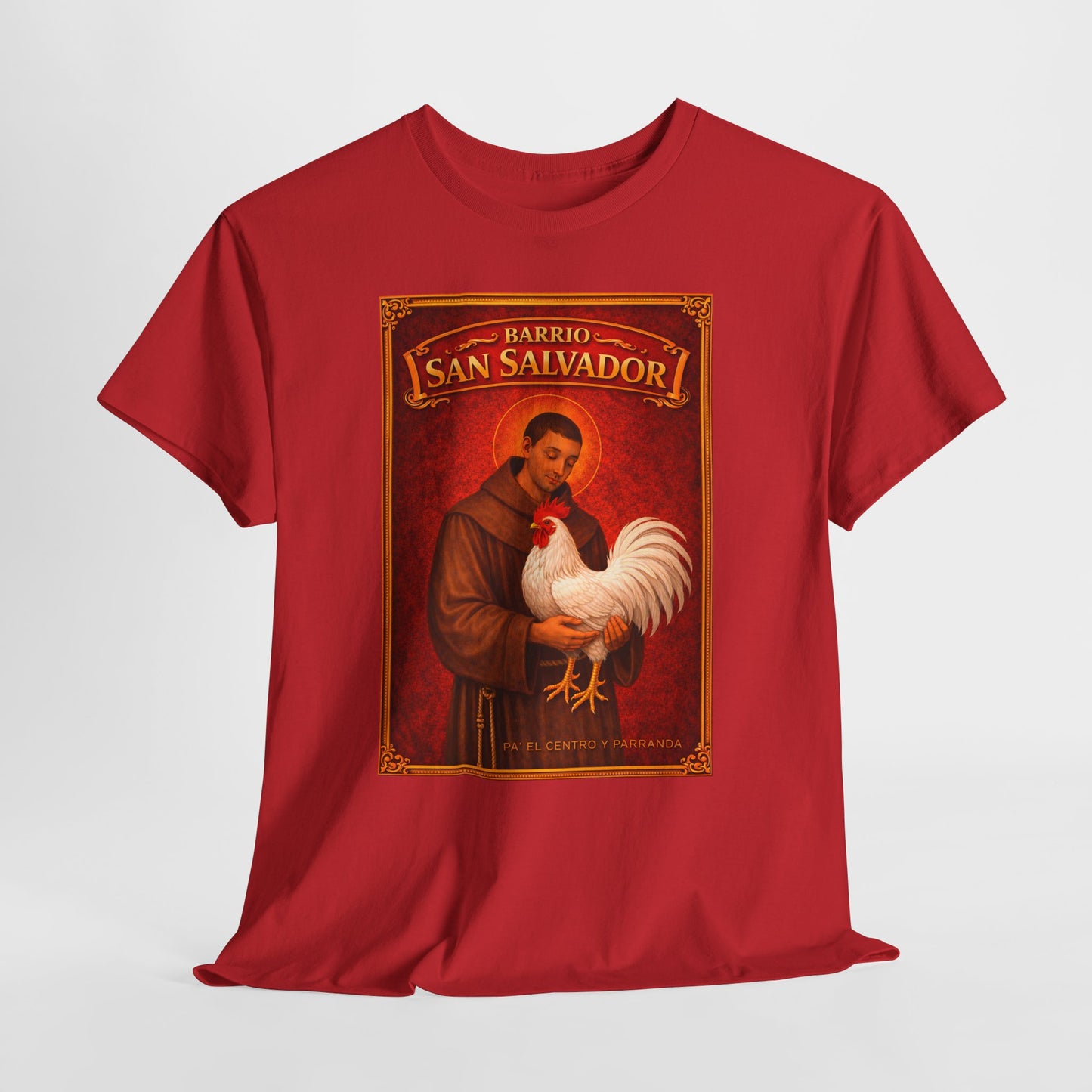 San Salvador, Remedios. Vintage Saint T-Shirt — "Directiva" Back Print