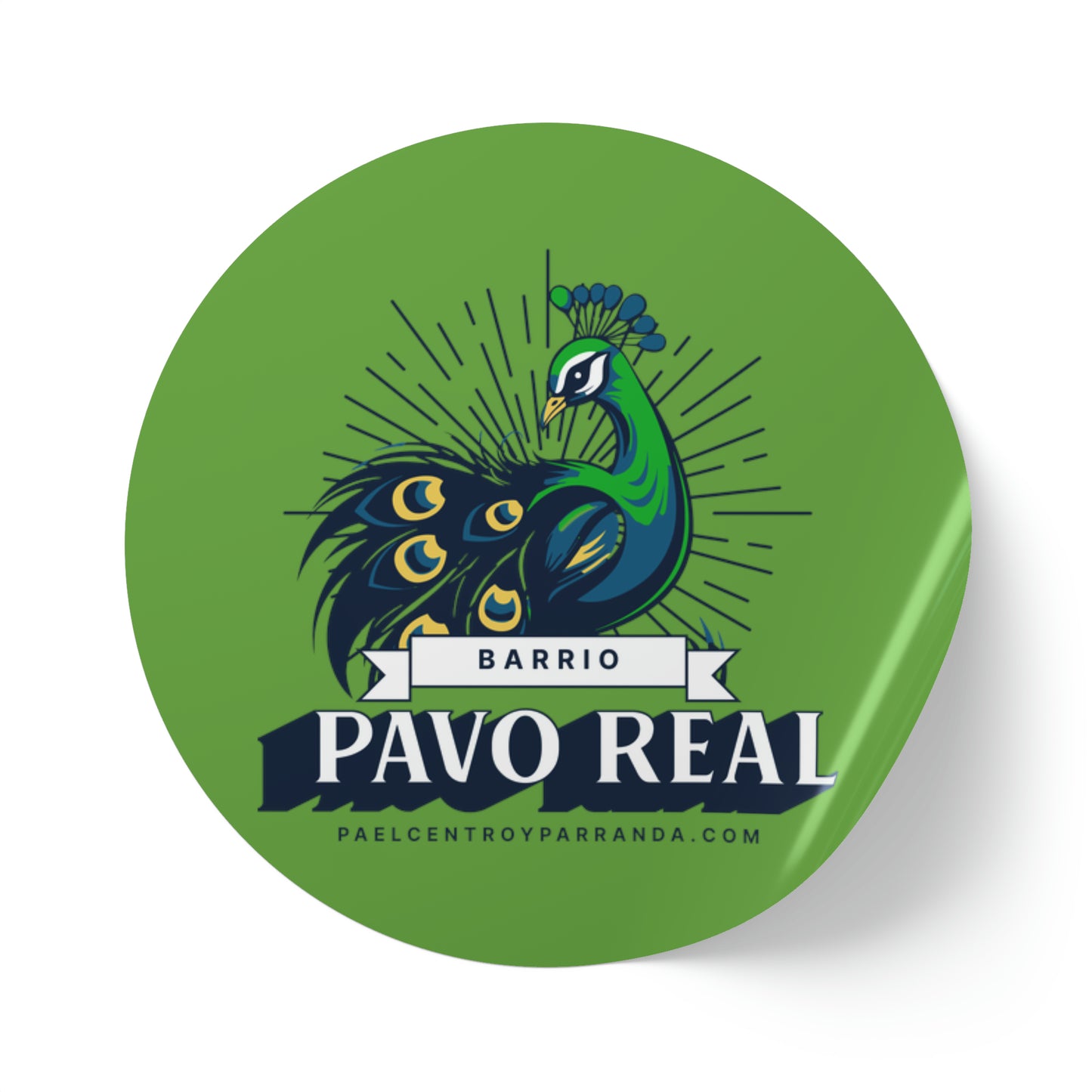 Pavo Real, El Santo. Round Sticker Label Rolls