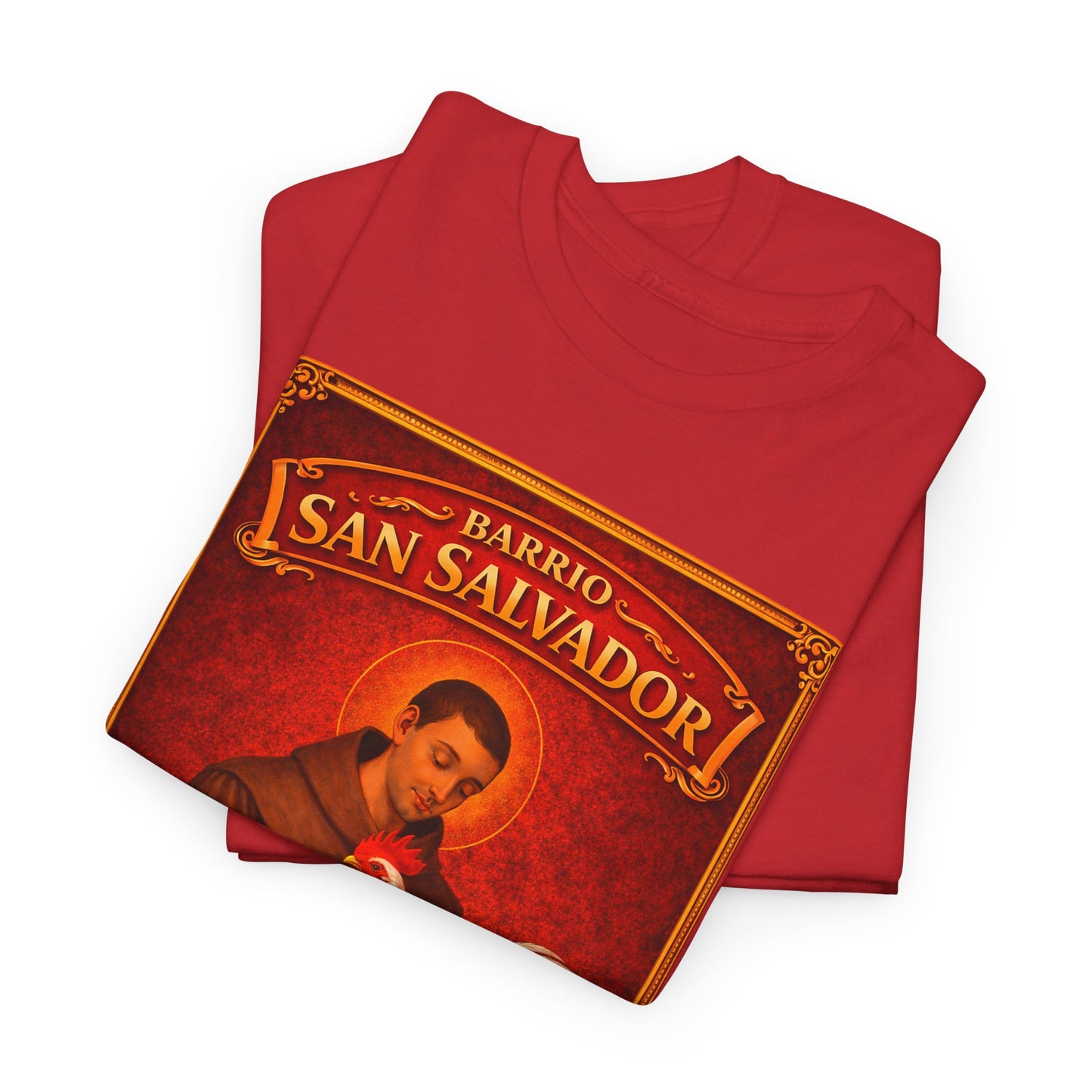 San Salvador, Remedios. Vintage Saint T-Shirt — "Directiva" Back Print