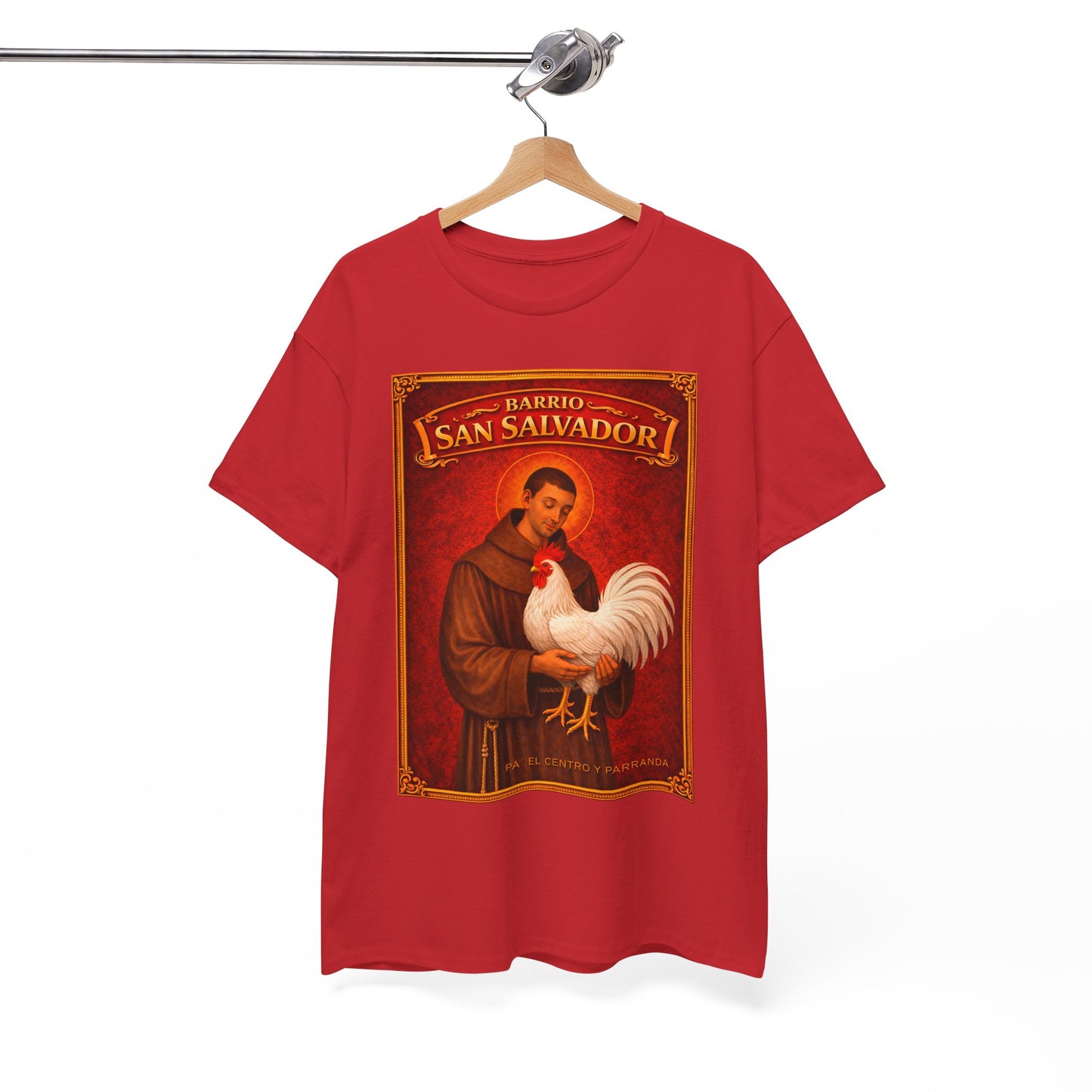 San Salvador, Remedios. Vintage Saint T-Shirt — "Directiva" Back Print
